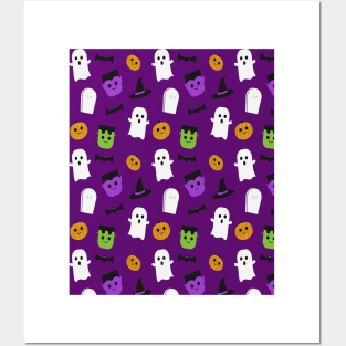 Cute Halloween Pattern Posters and Art